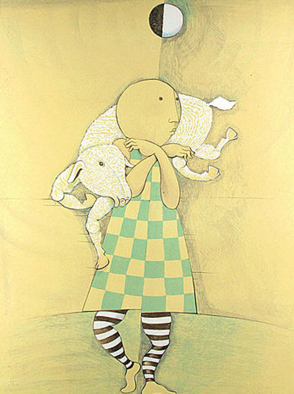 Girl With Goat 1978 Limited Edition Print by Graciela Rodo Boulanger Girl With Goat 1978 Limited Edition Print by Graciela Rodo Boulanger
