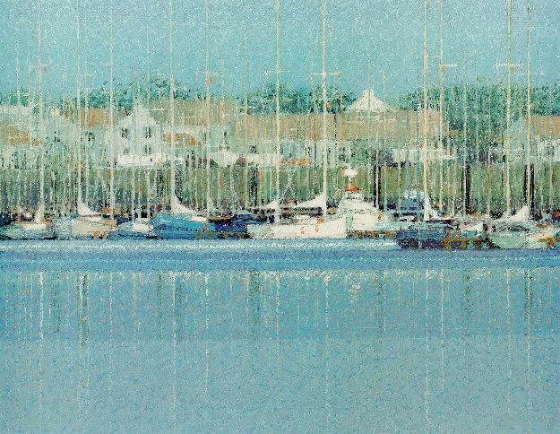 André Bourrié lithograph Le Port du Guildo IV Limited Edition Lithograph by Andre