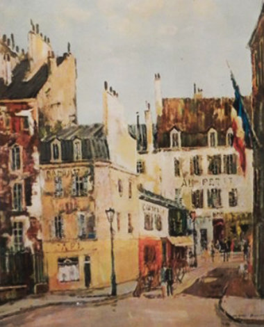 Paris Watercolor 22x22 Watercolor - Jacques Bouyssou