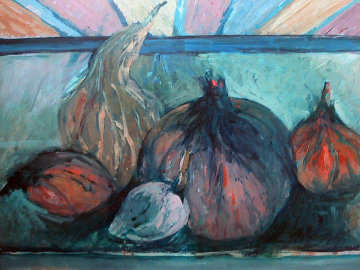 Gourds  1958 22x28 Original Painting - Howard Bradford