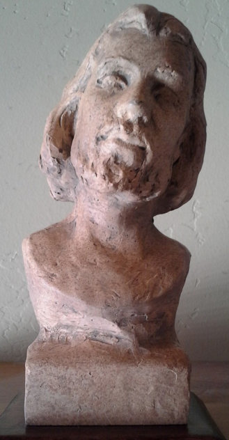 Bust of Christ Clay Sculpture Sculpture by Laura Lee Stay Bradshaw