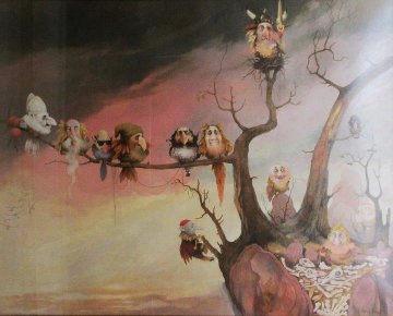 Aviary 1970 32x36 Original Painting - Charles Ray Bragg Aviary 1970 32x36 Original Painting - Charles Ray Bragg