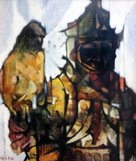 Falcon and Falconer 1961 26x22 Original Painting - Charles Ray Bragg Falcon and Falconer 1961 26x22 Original Painting - Charles Ray Bragg