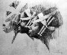 Watusi Heads Drawing 1961 14x14 Drawing by Charles Ray Bragg - 0