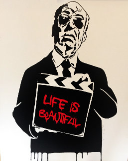 Alfred Hitchcock Life is Beautiful (Red) 2009 Limited Edition Print - Mr. Brainwash