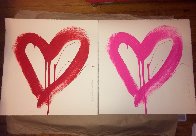 Love Heart - Red And Pink Matching Set 2017 Limited Edition Print by Mr. Brainwash - 3 Love Heart - Red And Pink Matching Set 2017 Limited Edition Print by Mr. Brainwash - 3