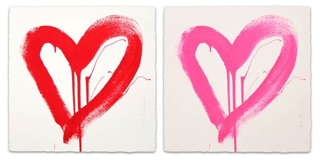Love Heart - Red And Pink Matching Set 2017 Limited Edition Print by Mr. Brainwash