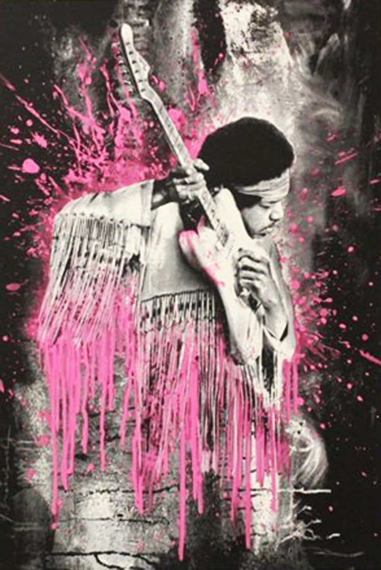 Jimi Hendrix (Pink) 2015 Limited Edition Print by Mr. Brainwash Jimi Hendrix (Pink) 2015 Limited Edition Print by Mr. Brainwash