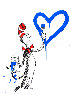 Cat And the Heart Blue Large  Huge Limited Edition Print by Mr. Brainwash - 0