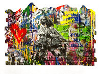 Work Well Together - Wall 2019 49x74 Huge Original Painting by Mr. Brainwash - 0 Work Well Together - Wall 2019 49x74 Huge Original Painting by Mr. Brainwash - 0