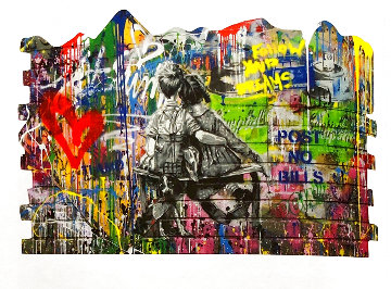 Work Well Together - Wall 2019 49x74 Huge Original Painting - Mr. Brainwash Work Well Together - Wall 2019 49x74 Huge Original Painting - Mr. Brainwash