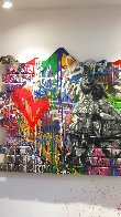 Work Well Together - Wall 2019 49x74 Huge Original Painting by Mr. Brainwash - 1