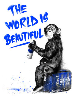 World is Beautiful (Blue) 2020 Limited Edition Print - Mr. Brainwash World is Beautiful (Blue) 2020 Limited Edition Print - Mr. Brainwash