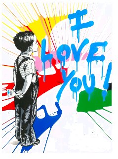 With All My Love 30x22 2020 Original Painting - Mr. Brainwash With All My Love 30x22 2020 Original Painting - Mr. Brainwash