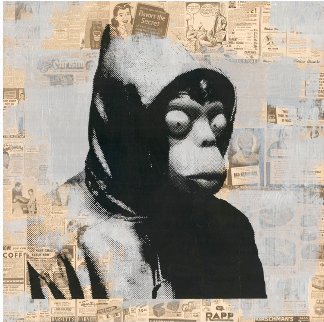 Banksy Mixed Media 2016 50x50 Huge Original Painting - Mr. Brainwash Banksy Mixed Media 2016 50x50 Huge Original Painting - Mr. Brainwash