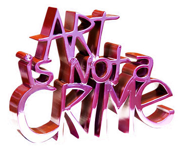 Art is Not a Crime - Hard Candy Pink Resin Sculpture 2021 8 in Sculpture - Mr. Brainwash