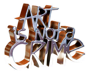 Art is Not a Crime - Hard Candy Silver Resin Sculpture 2021 8 in Sculpture - Mr. Brainwash