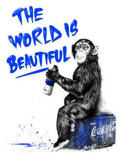 World is Beautiful (Blue) 2020 Limited Edition Print - Mr. Brainwash