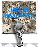 Street Connoisseur - Life is Beautful (Blue) Limited Edition Print by Mr. Brainwash - 0