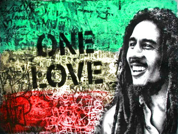 Happy Birthday Bob Marley - One Love 2019 Embellished Limited Edition Print - Mr. Brainwash