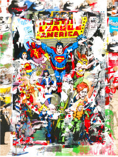 Heroes, Justice League Unique 50x38 2017 Works on Paper (not prints) - Mr. Brainwash