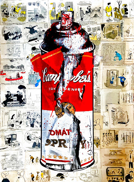 Torn Spray Can Unique 2020 30x22 Works on Paper (not prints) by Mr. Brainwash