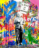 Einstein  - Love is the Answer 2021 27x23 Original Painting by Mr. Brainwash - 0