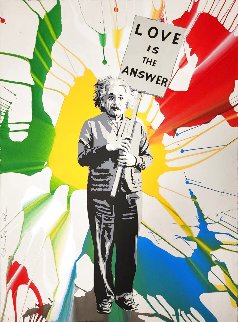 Love is the Answer - Einstein Unique 2020 Works on Paper (not prints) - Mr. Brainwash