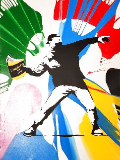 Banksy Thrower Unique 2020 Works on Paper (not prints) - Mr. Brainwash