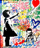 Balloon Girl with Vandalized Frame 2021 33x29 Original Painting by Mr. Brainwash - 2