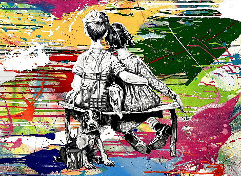 Work Well Together Unique 2023 30x22 Works on Paper (not prints) - Mr. Brainwash