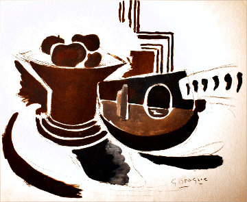 Mandoline Et Plat De Fruit Limited Edition Print - Georges Braque Mandoline Et Plat De Fruit Limited Edition Print - Georges Braque
