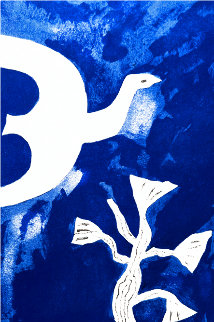 Colombe En Bleu (Oiseau Et Lotus, Blue Dove) Proof  1960 Limited Edition Print - Georges Braque