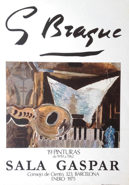 Braque Georges Sala Gaspar, Barcelona, Spain  Exhibition Lithograph Poster 1975 Limited Edition Print by Georges Braque