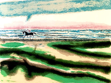 Cavalier Sur La Plage AP 1969 Limited Edition Print - Andre Brasilier Cavalier Sur La Plage AP 1969 Limited Edition Print - Andre Brasilier