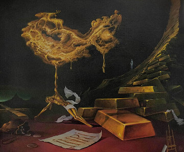 Nugget (The Golden Fund of History) 2006 20x23 Original Painting - Victor Bregeda Nugget (The Golden Fund of History) 2006 20x23 Original Painting - Victor Bregeda