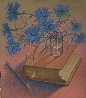 Still Life With Book And Cornflowers 1997 18x16 Original Painting by Victor Bregeda - 1