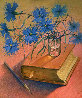 Still Life With Book And Cornflowers 1997 18x16 Original Painting by Victor Bregeda - 0