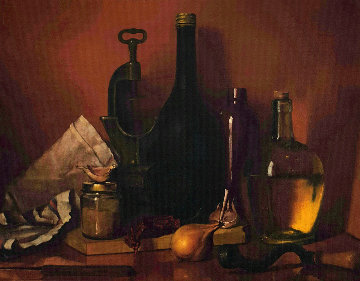 Kitchen Still Life 1992 12x12 Original Painting - Victor Bregeda Kitchen Still Life 1992 12x12 Original Painting - Victor Bregeda