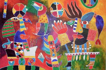 Imaginacionde Nopaltzin De Guadarama 31x47 Original Painting - Clemens Briels Imaginacionde Nopaltzin De Guadarama 31x47 Original Painting - Clemens Briels