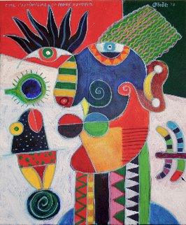 C'est l'Optimisme Qui Nous Portera 23x19 Original Painting - Clemens Briels C'est l'Optimisme Qui Nous Portera 23x19 Original Painting - Clemens Briels