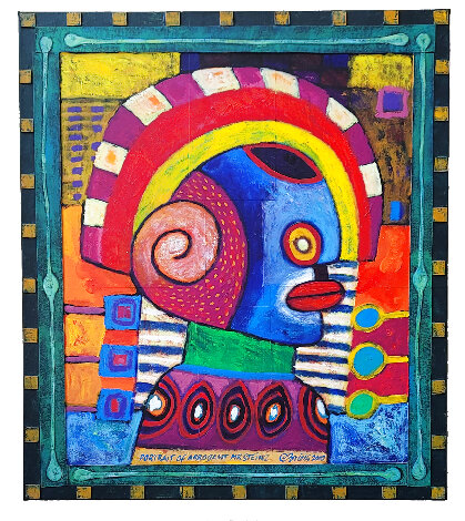 Portrait of Arrogant Mr Steinz 2000 52x28 -Huge Original Painting - Clemens Briels