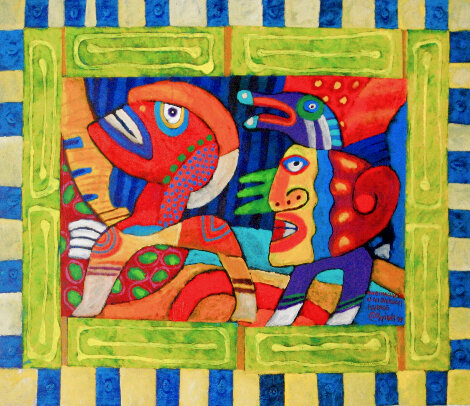 Imagination of an Everydays Parade 1999 39x49 - Huge Original Painting - Clemens Briels