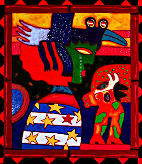 Un Pajaro Negro Cambia De Noche En La Dama En Arul La Esposa De Cabeza Vaca 2003 Limited Edition Print by Clemens Briels