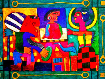 Mr. Rudy G the Man with a Shadow 2003 39x56 Super Huge Original Painting - Clemens Briels Mr. Rudy G the Man with a Shadow 2003 39x56 Super Huge Original Painting - Clemens Briels