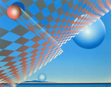 Worlds 1983 46x58 Huge Original Painting - Patrice Breteau
