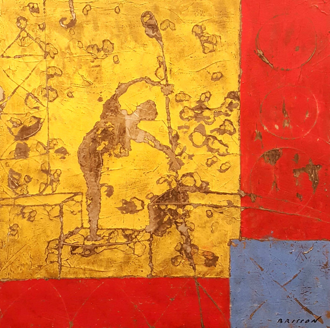 Batisseur 50x50 Huge Original Painting by Pierre Marie Brisson Batisseur 50x50 Huge Original Painting by Pierre Marie Brisson