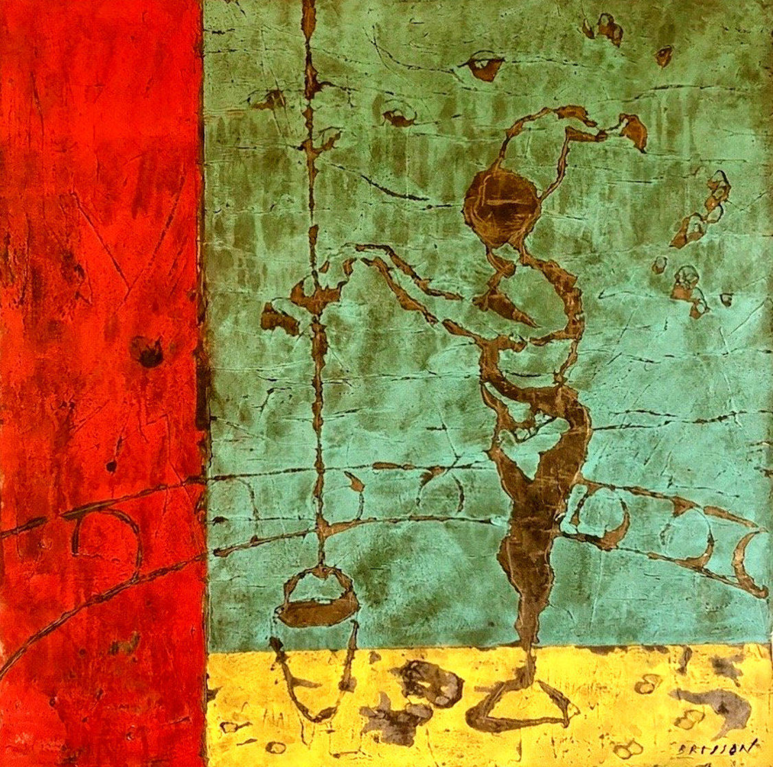 La Puisatiere 2006 48x48 Huge Original Painting by Pierre Marie Brisson La Puisatiere 2006 48x48 Huge Original Painting by Pierre Marie Brisson