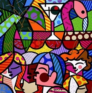 News Cafe 2005 Limited Edition Print - Romero Britto News Cafe 2005 Limited Edition Print - Romero Britto