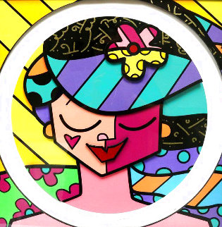 Pink Face 3-D 2008 Limited Edition Print - Romero Britto Pink Face 3-D 2008 Limited Edition Print - Romero Britto